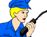 Desenho Polícia com um walkie pintado por dr emilly