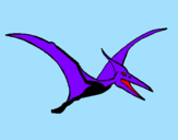 Desenho Pterodáctilo pintado por voador