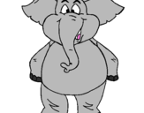 Desenho Elefante contente pintado por cc