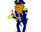 Desenho Polícia a passar multas pintado por peterson