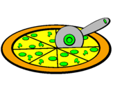 Desenho Pizza pintado por rebeca