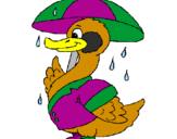 Desenho Pato sob a chuva pintado por luiz felipe