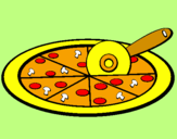 Desenho Pizza pintado por EDNALDA