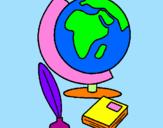 Desenho Bola do mundo pintado por marcela 8 anos
