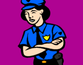 Desenho Mulher polícia pintado por INÊS ALEXANDRA