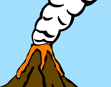 Desenho Vulcão pintado por lau vulcao
