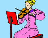 Desenho Dama violinista pintado por Keila Dayane