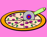 Desenho Pizza pintado por i3 .....Fofinha <3