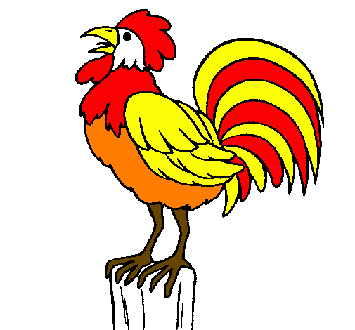 Desenho Galo a cantar pintado por galinho