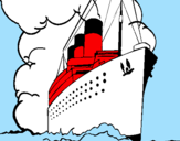 Desenho Barco a vapor pintado por lau navio