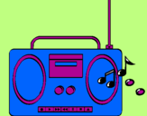Desenho Radio cassette 2 pintado por raquel