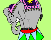 Desenho Elefante a actuar pintado por popo