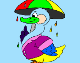 Desenho Pato sob a chuva pintado por gustavo