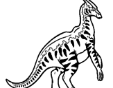 Desenho Parassaurolofo com riscas pintado por dinossauro