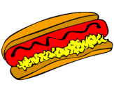 Desenho Cachorro quente pintado por hot dog