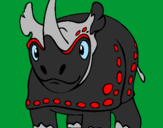 Desenho Rinoceronte pintado por teuzinho