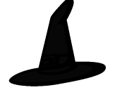 Desenho Chapéu de bruxa pintado por chapeu