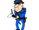 Desenho Polícia a passar multas pintado por joão