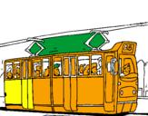 Desenho Eléctrico com passageiros pintado por kauan
