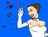 Desenho Noiva feliz pintado por lili