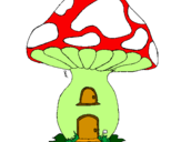 Desenho Casa cogumelo pintado por hist ingles 6