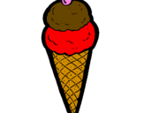 Desenho Cone de gelado pintado por Laura sorvete