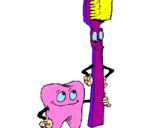 Desenho Dentes e escova de dentes pintado por Amiguinha(o) do dente!