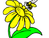 Desenho Margarida com abelha pintado por tais
