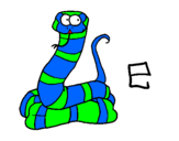 Desenho Serpente pintado por serpente