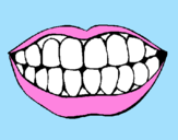 Desenho Boca e dentes pintado por natalia boone