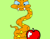 Desenho Serpente e maçã pintado por Onda