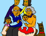 Desenho Família pintado por bia