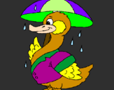 Desenho Pato sob a chuva pintado por adauto