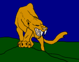 Desenho Tigre com dentes afiados pintado por Smilodon