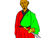 Desenho Guerreiro com catana pintado por Samurai
