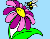 Desenho Margarida com abelha pintado por Beatriz pinto