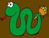 Desenho Serpente cascavel pintado por samira