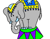 Desenho Elefante a actuar pintado por Duda