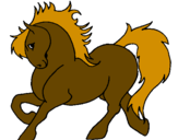 Desenho Cavalo robusto pintado por cavalinho