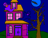 Desenho Casa do terror pintado por patricia