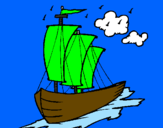 Desenho Barco veleiro pintado por Gabriel