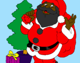 Desenho Santa Claus e uma árvore de natal pintado por witor