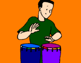 Desenho Percussionista pintado por tambor menino