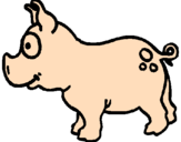 Desenho Porco pintado por porquinho