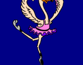 Desenho Avestruz em ballet pintado por hyu