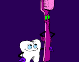 Desenho Dentes e escova de dentes pintado por KAROLINE