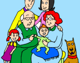 Desenho Família pintado por geovana