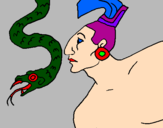 Desenho Serpente e guerreiro pintado por ruan daniel