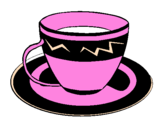 Desenho Taça de café pintado por DK