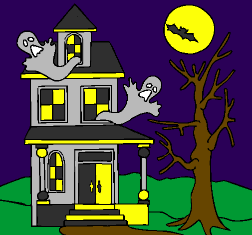 Desenho Casa do terror pintado por Casa Mau Assombrada